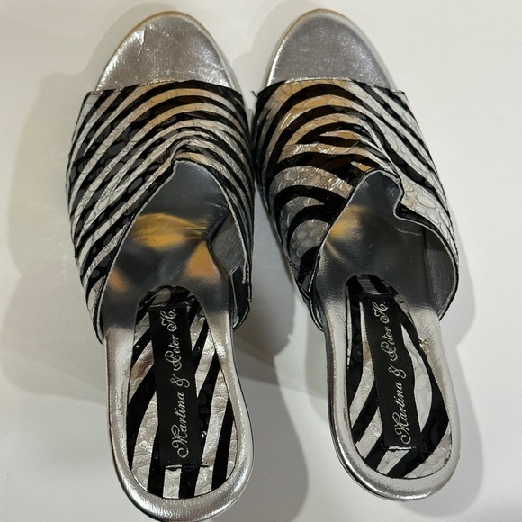 Martina & Peter H Sandal Black Leather Silver Metallic Size 8 
Wama Tiger - Picture 13 of 13